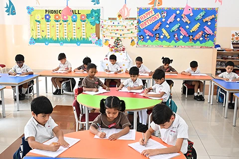 Students in Montessori class